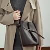 Fashion Top Layer Cowhide Bucket Bag Niche Design Sense Simple Commuting Large Capacity Versatile Shoulder Bag Genuine Leather Women's Bag