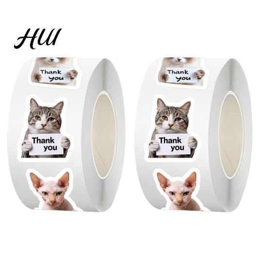 Children Pet Stickers Cute Dog Cat Thank You Funny Puppy Graffiti And Breed Waterproof PVC for Phone Laptop Fridge Envelopes Computer Flat