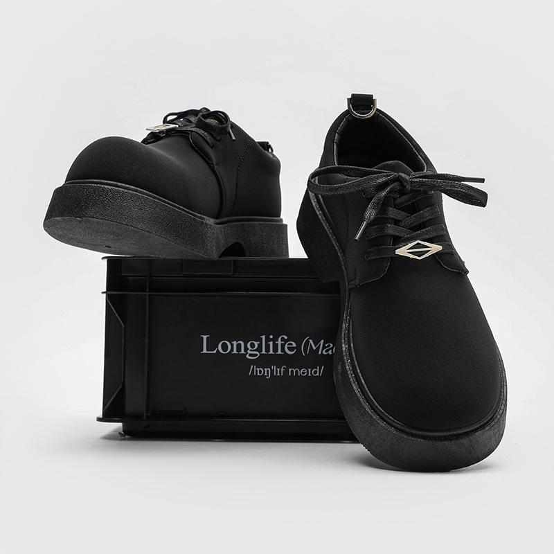 

Z116 кожаная обувь мужская популярная ретро дерби старший нишевый дизайн британский стиль платформа повседневная кампус большая голова кожаная обувь 39 чёрный