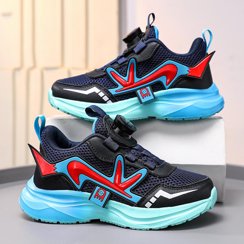 Boys 2025 spring new breathable mesh children's sports shoes medium and large children and girls versatile soft-soled running shoes