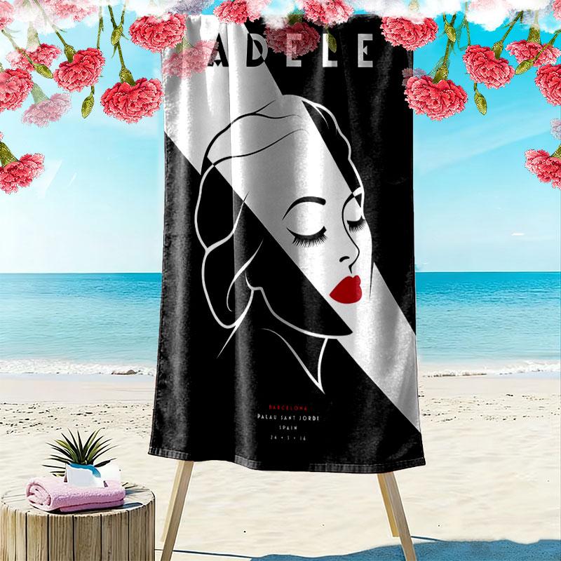 Adele POSTER Print Beach Towel, Large Soft Quick Dry Towel for Beach Camping Swimming