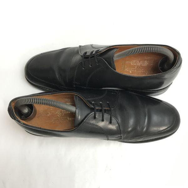 EATON Royal Sceptre Leather U-Tip Shoes 70s-80s Made in England Size 26.0 Black Vintage Business Dress Shoes(USED)