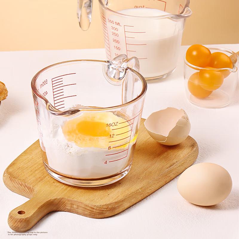 Baijie Measuring Cup, Food-Grade Glass Measuring Cup, 500ML, Graduated Cup, Egg Liquid Filter Measuring Cup, Baking Filter Measuring Cup, Milk Cup