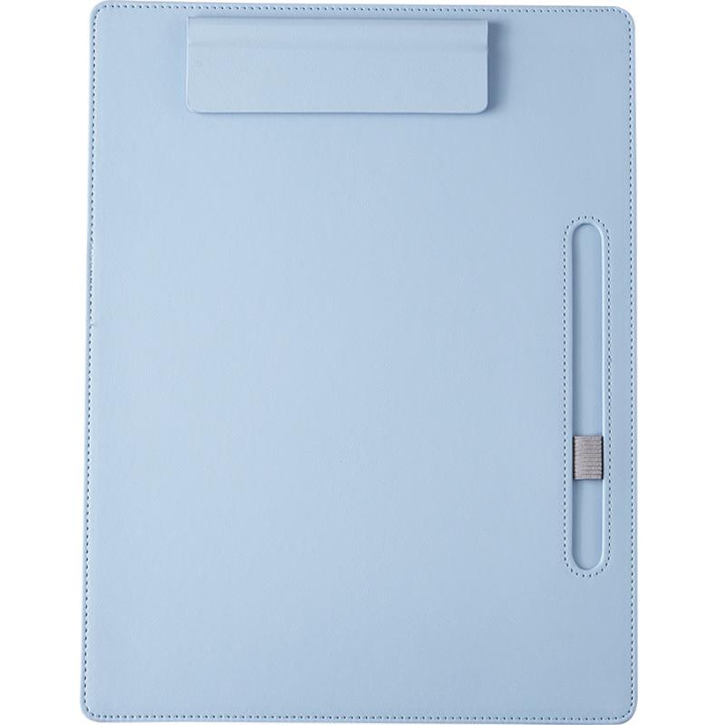 A4 Leather Surface Pen Holder Writing Board with Clip