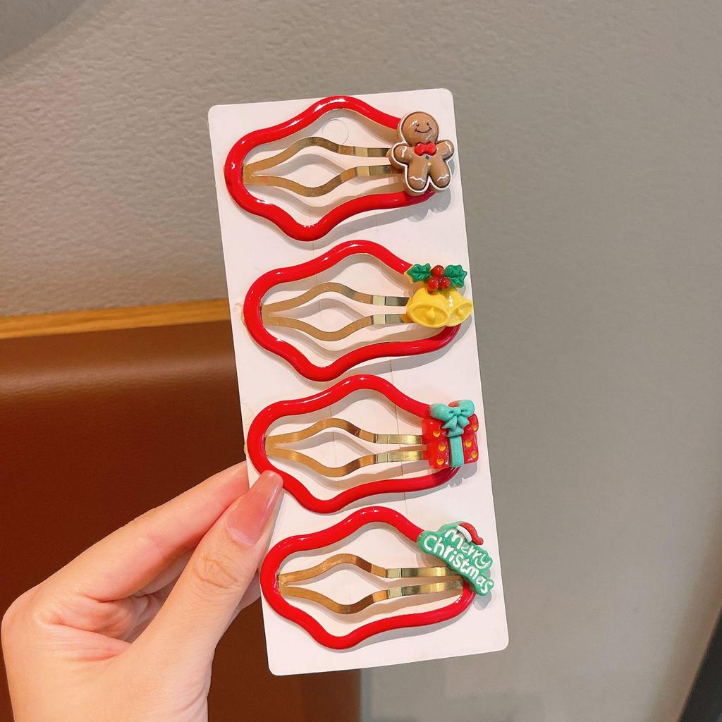 Jul Hårspännen Set: Söta tomte- och molnhårnålar för små flickor