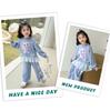 Meng Tang Tang Frühling Spitzenbesatz Hoodie & Hose Set für Mädchen