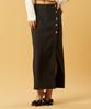 Collet Layered Snap Slit Long Skirt [Black]