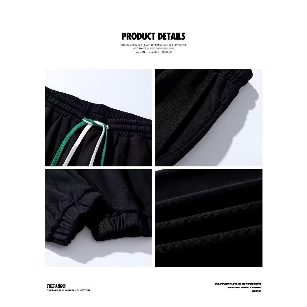 Pantaloni casual bărbați la modă Culoare uni Pantaloni de sport largi la modă Personalitate versatilă Moda Pantaloni harem pentru tineret Pantaloni cu bandă la gleznă Pantaloni de trening negri