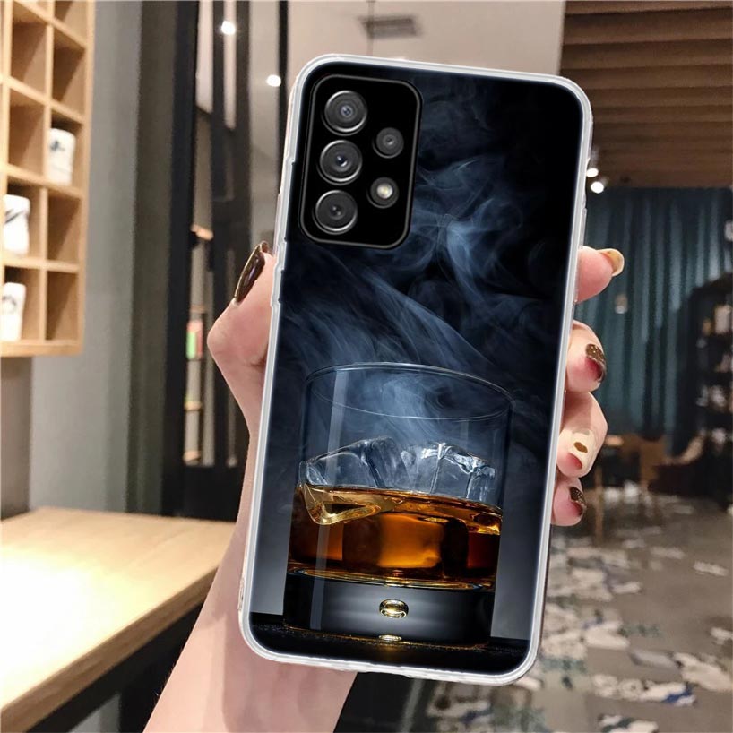 Cigar Whiskey Ice Drink Soft Phone Case For Samsung Galaxy A17 A16 A15 A14 A13 A56 A55 A54 A53 A36 A35 A34 A33 A26 A25 A24 A23 A