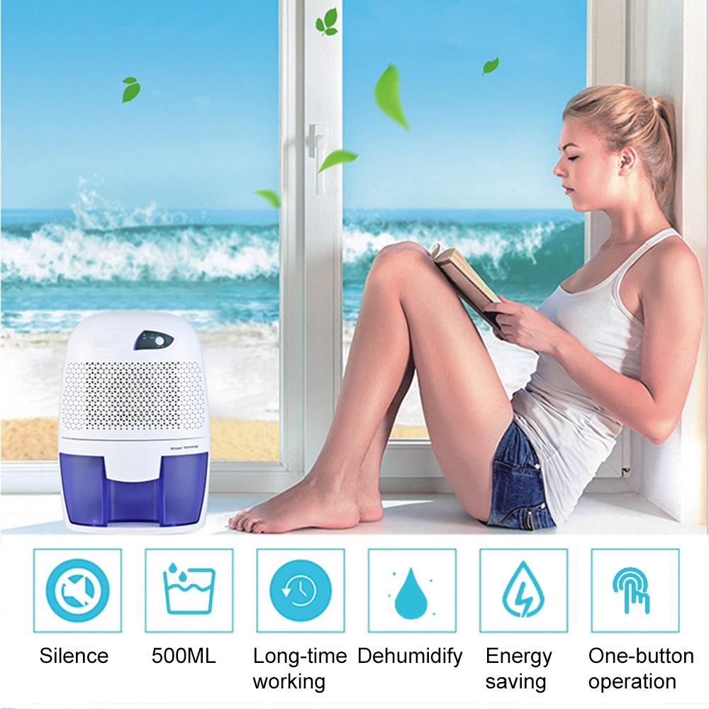 500ML Small Dehumidifier For Home Portable Moisture Absorbing Air Dryer with Auto-off and LED indicator Air Dehumidifier