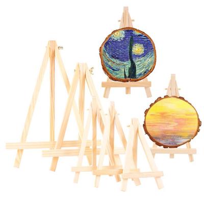 Wooden Mini Easel Tripod for Small Photo Frame, 15x8-Inch Triangle Stand