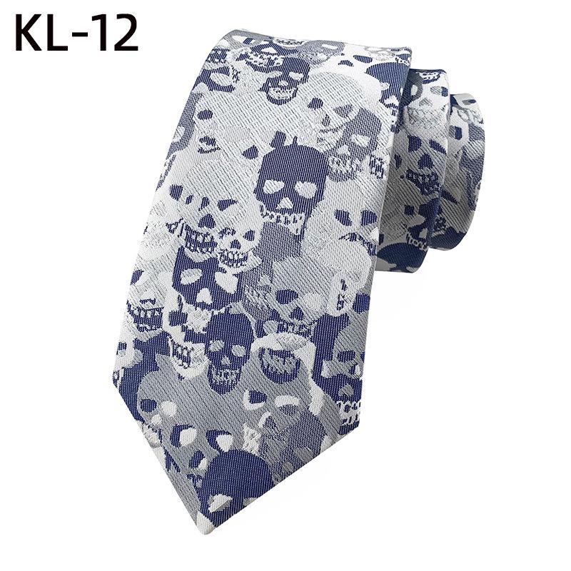 New 1200-Needle 6cm Narrow Skull Halloween Tie