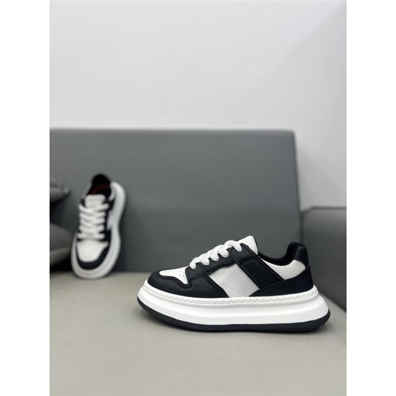 Summer new breathable mesh color matching trendy thick-soled medium-top lace-up casual shoes