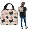 Cute Kitten With Bow Pattern Insulated Lunch Bag for Women Children Portable Food Boxes Thermal Lunch Box Tote