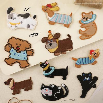 Adesivi Ricamati con Animali Carini Originali Duoku & Patch Autoadesive per Scarpe, Cappelli & Accessori