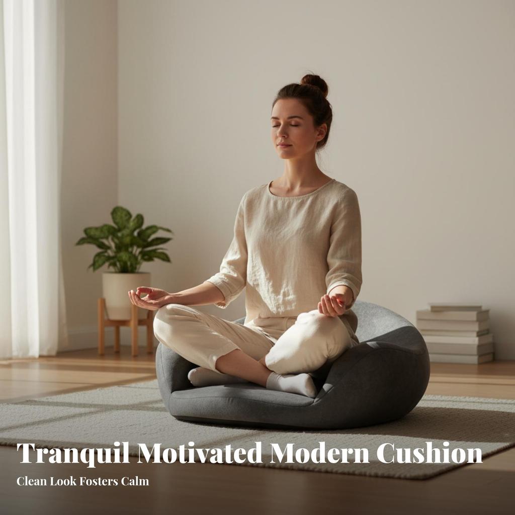 Padded Meditation Seat Memory Foam Cushion Soft Textile Gray