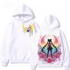 2026 Autumn Sailor Moon Tsukino Usagi Rainbow Floral Print Hoodie Men Women Hip Hop Gothic Oversized Sweatshirt Perfect for Commute & Loungewear