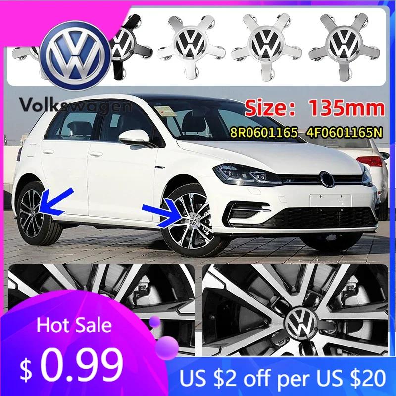 2026 Heiß Für Volkswagen VW 4 STÜCK 135mm 4F0601165N Aufkleber Radnabendeckel Auto Radnabe Fünf-Krallen-Logo Für Volkswagen B5 B6 B7