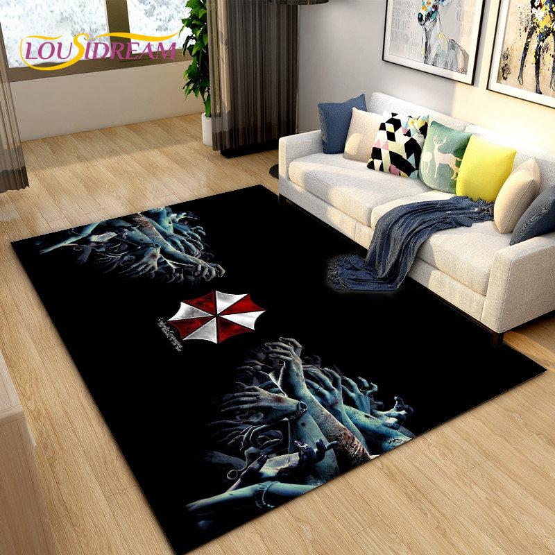 Resident Evil Game Gamer Area Rug Large,Carpet Rug for Living Room Bedroom Sofa Doormat Decoration,Kitchen Non-slip Floor Mat 3D