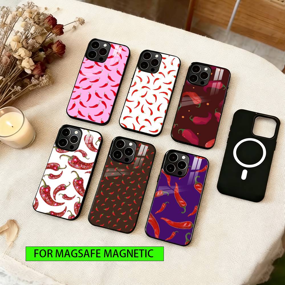 Red Chili Pepper Phone Case For iPhone17,16,15,14,13,12,11 Plus,Pro Magnetic For Magsafe Wireless Charging