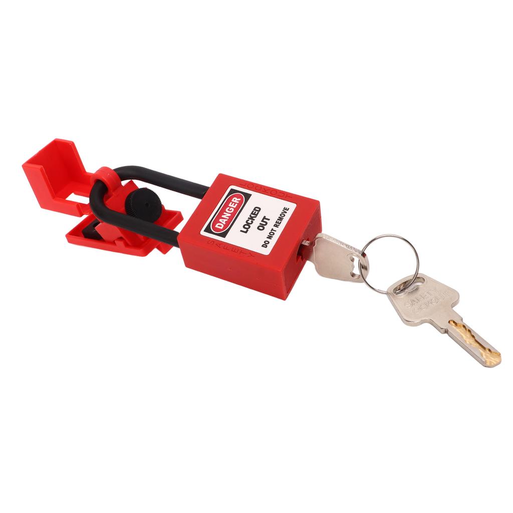 Strømbryter Låsesett CB 07 Strømbryter Lås 38mm Nylon Hengelås Strømisolasjon Sikkerhetslås