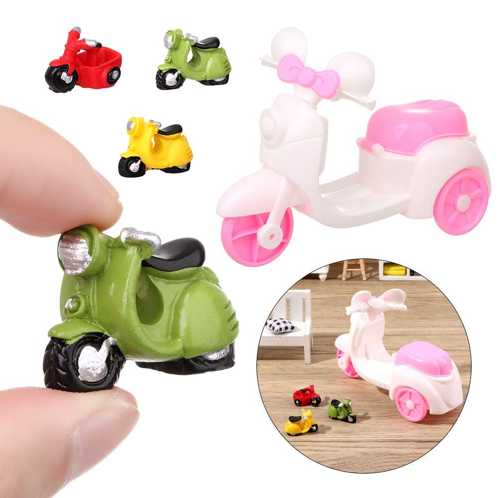 Scale Kids Toy Doll House Ornaments Resin Craft Dollhouse Motorcycle Miniature Tricycle Fairy Garden Dolls Accessories