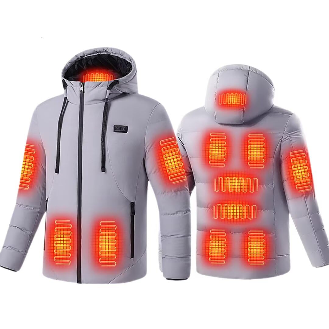

Yucahype Electric Heated Jacket with 11 Heating Sizes USB 3 Temperature Heated Electric Heated Fast for Outdoor Men and Women Points, M-7XL,