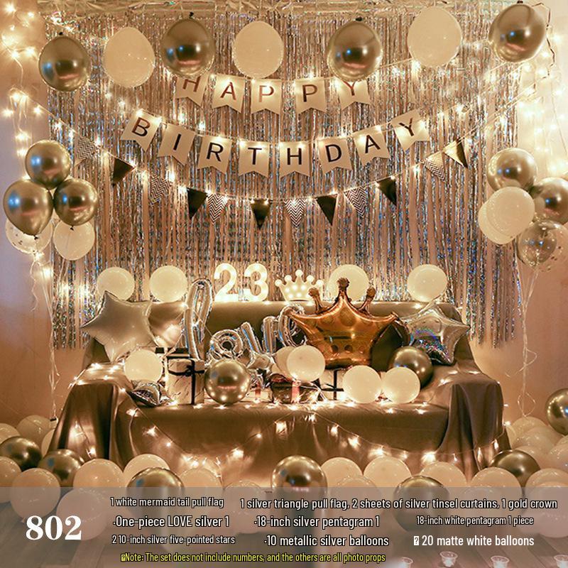 Romantic Birthday Balloon Set: High-End Decorations for Boyfriend or Girlfriend