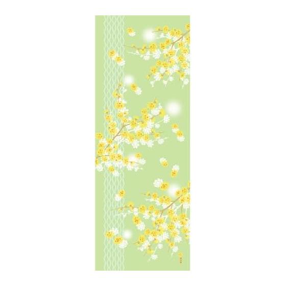 Hamamonyo Tenugui Towel - Wax Plum Blossoms - 100% Cotton, 34cm x 90cm