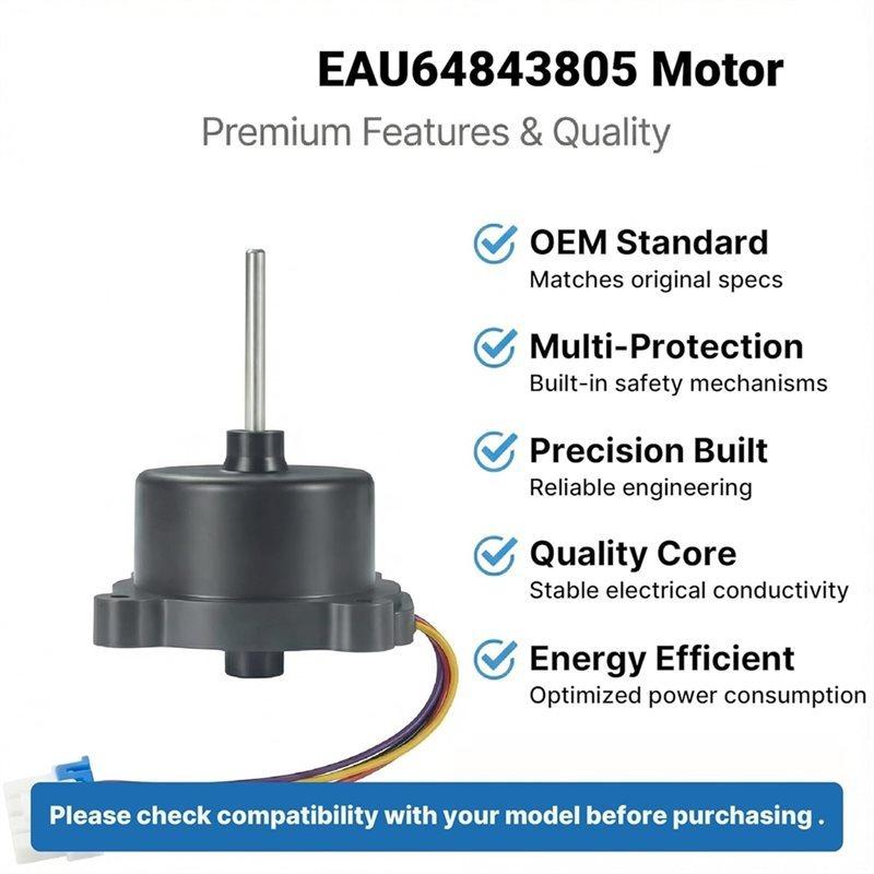 

B82B-Upgraded Replacement Fan Motor EAU65058502 EAU64843805 For Refrigerator Condenser 4-Pin DC 12V