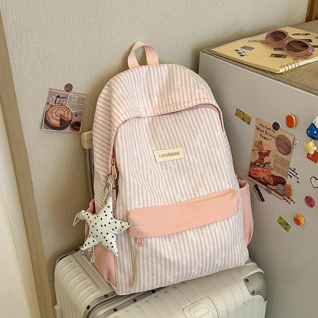 Cartella: nuovo zaino scolastico in stile collegiale, zaino a quadri carino e fresco per studenti di scuola media e superiore, borsa casual di grande capacità