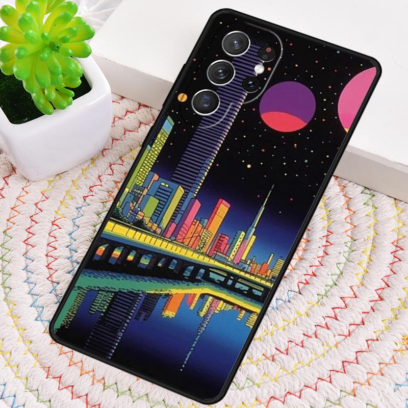 City Pop Art At Night Phone Case for Samsung Galaxy note 10 pro S26 Ultra S23 S24 FE S25 S21 S22 PLUS shockproof Cove