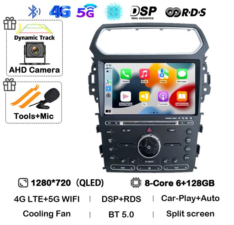 Android 14 Carplay Car Radio For Ford Explorer Smart 2011 2012 2013 2014 2015 2016 2017 2018 2019 Multimedia Player GPS Stereo