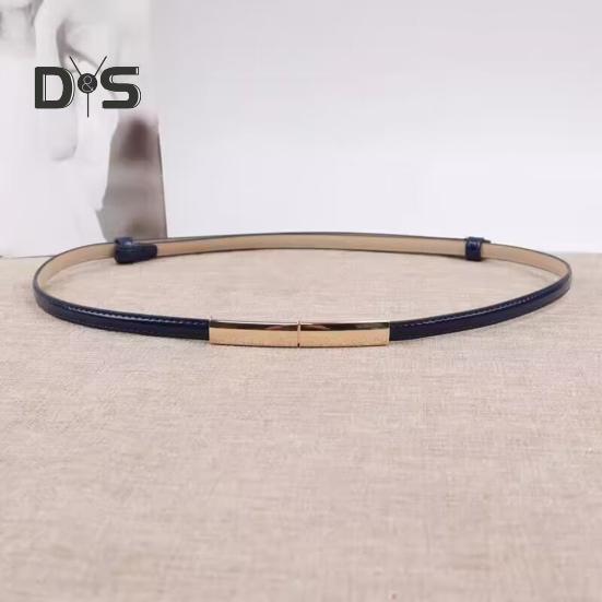 Gürtel aus Kunstleder für Damen, verstellbar, dünnes Design, Druckknopf-Bund, dekorativer Kleidergürtel, Bekleidungszubehör