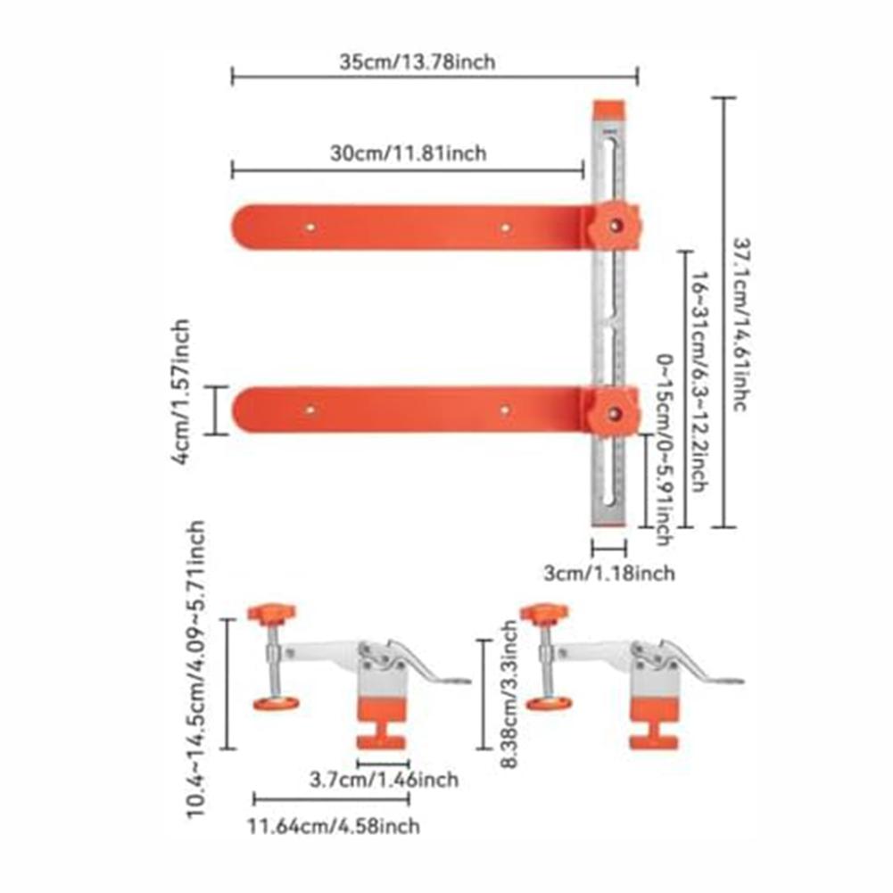 Adjustable Drawer Jig Drawer Slide Clamp Rubber Pad Protection Stainless Steel Support Adjustable Length Drawer Clamp