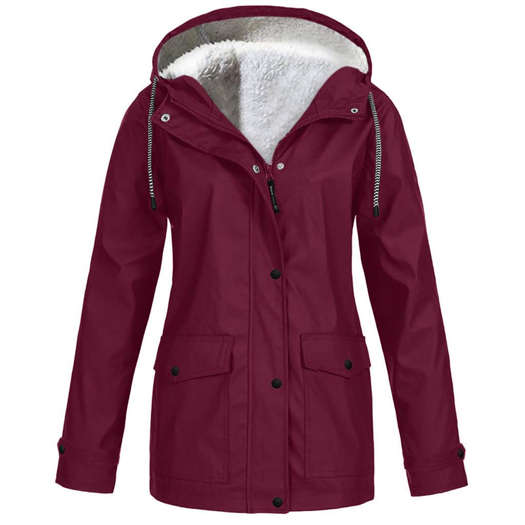 Autumn and Winter Plus Velvet Jacket Outdoor Mountaineering Suit Hooded Jacket Top Ladies
