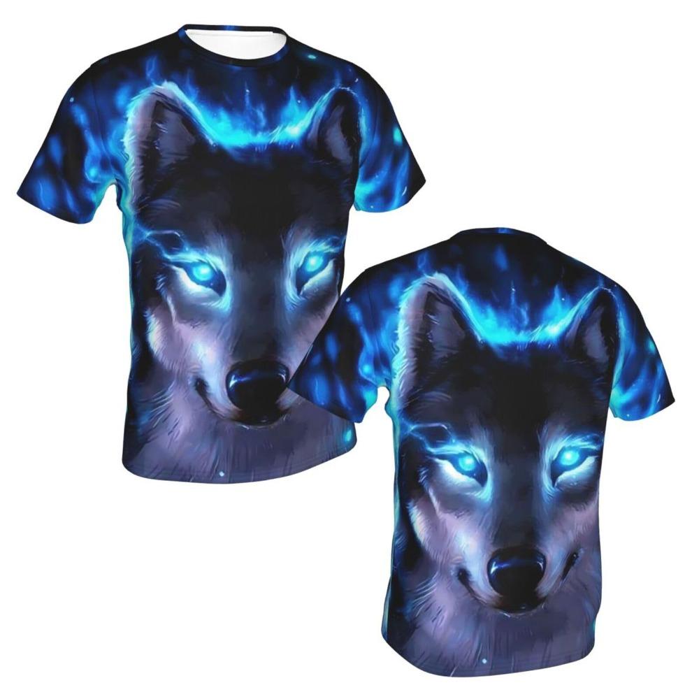 

Мужская уличная футболка с коротким рукавом и круглым вырезом, 3D цифровая печать с яростным животным принтом XS