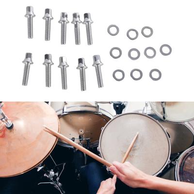 10 Stück Trommelschrauben Metall Schlagzeugschrauben Trommelreparaturschrauben Metalltextur zur Verbesserung Ihres Schlagzeug-Setups