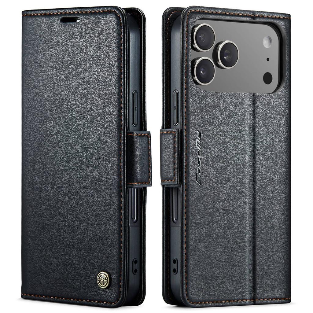 For iPhone 17 Pro Max 17 Air 17 Case With Card Holder, Wallet Case with RFID Blocking, Durable Leather Kickstand Magnetic Clasp