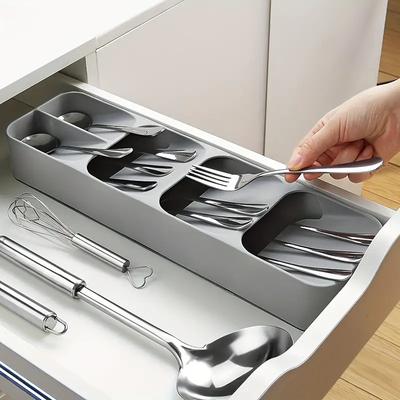 1PC scatola di immagazzinaggio per stoviglie da cucina, forchetta, cucchiaio, posate, vassoio per posate regolabile multistrato