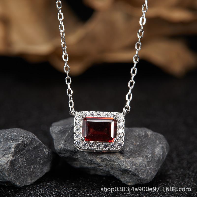 S925 Sterling Silver Natural Colored Treasure, Sugar Cube Stud Earrings, Ear Jewelry Gifts, Light Luxury, Elegant Niche Temperament, High-End Earrings