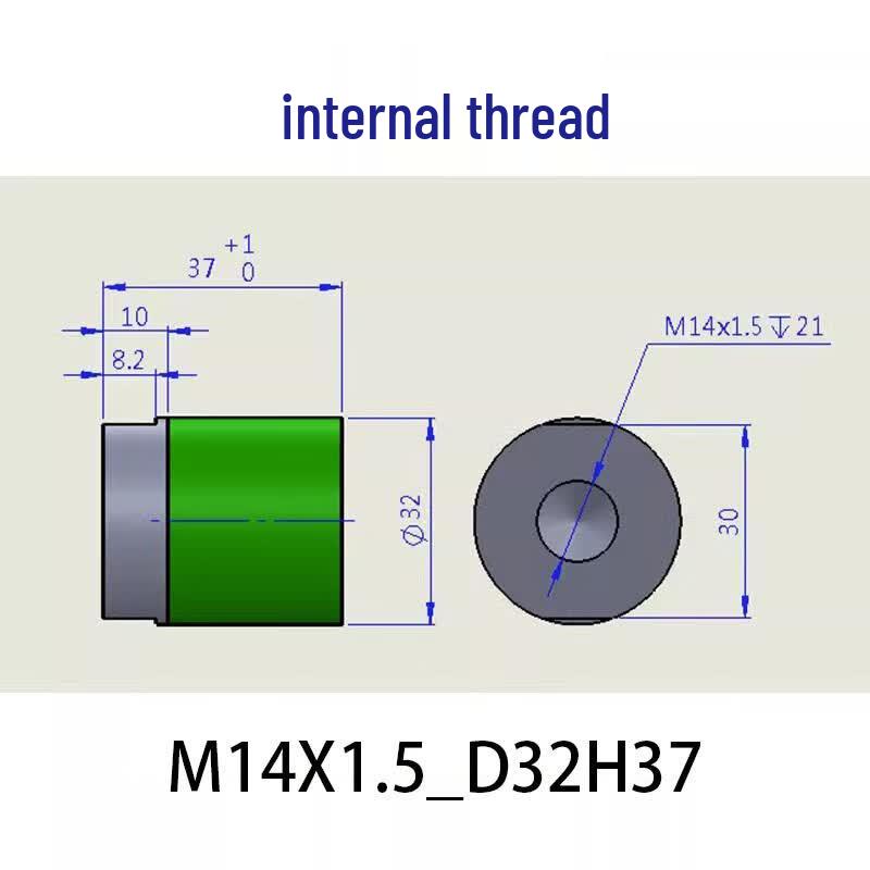 Polyurethane Buffer Head, Internal Thread