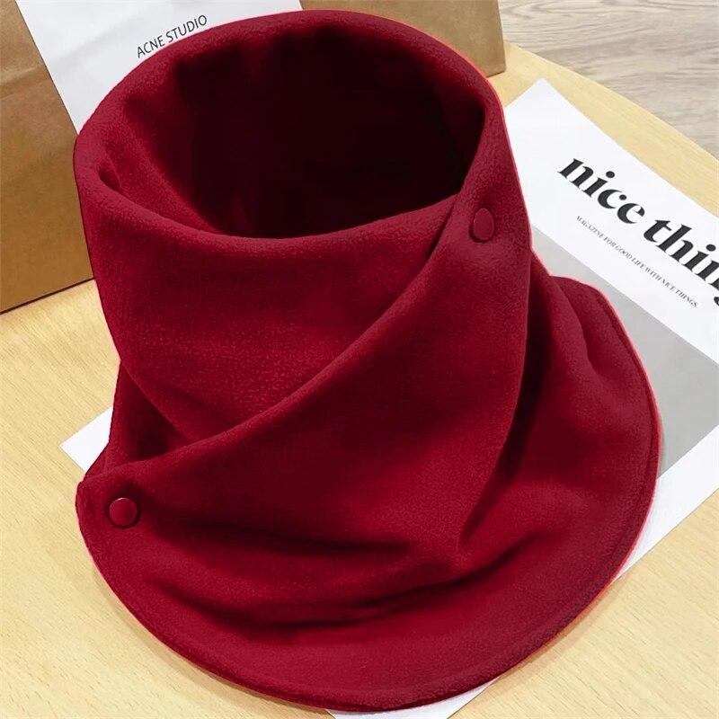 Winter Fleece Neck Scarf Thickened Warm Autumn Winter Neck Scarf Women's Plush Scarves Double Layer Neckerchief Scarf Ring