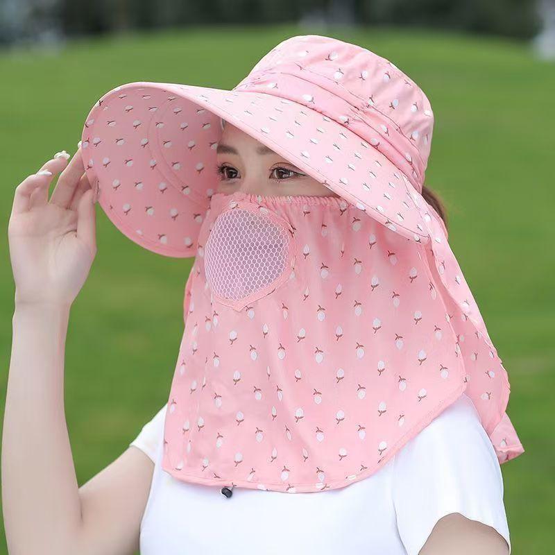 Oversized Wide Brim Sun Hat with Neck Flap, UPF 50+ UV Protection Foldable Outdoor Hat for Women Men