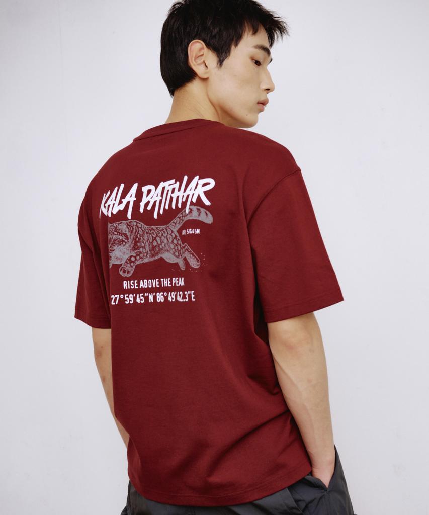 Kallapataleu Back Kp Tiger Graphic Short-Sleeved T-Shirt - Wine