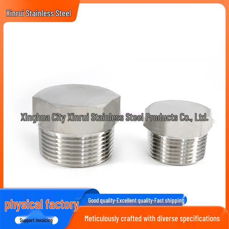 Stainless Steel Hex Nipple Hex Plug Oil Pipe Screw Plug (Male Thread, 304)