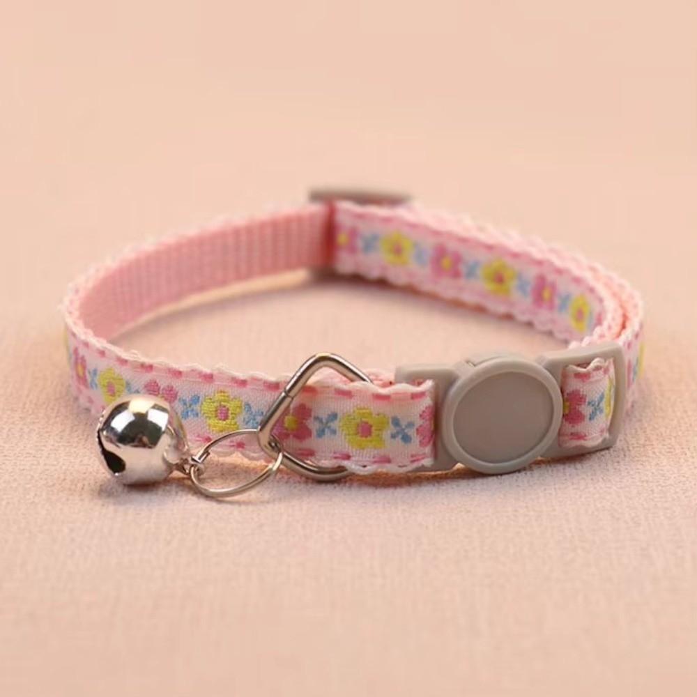 Floral Embroidered Cat Collars Adjustable Cat Supplies New Pet Collars