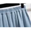 Dimanaf Plus Size Skirts Denim Buttons Fashion Patchwork Women Skirt Blue Short Skirt Loose 3XL 5XL