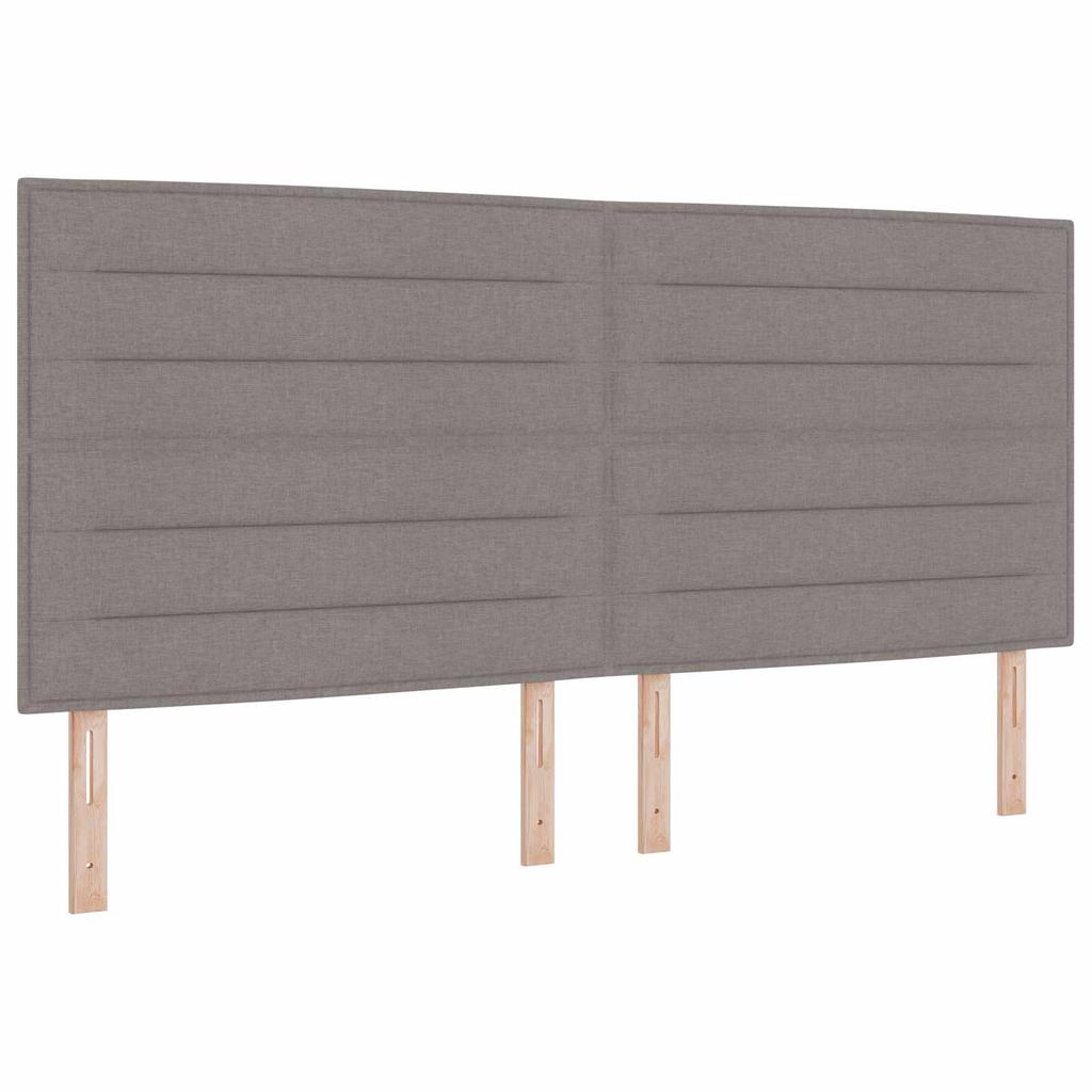Box Spring Bed with Mattress Taupe 200 X 200 Cm Fabric
