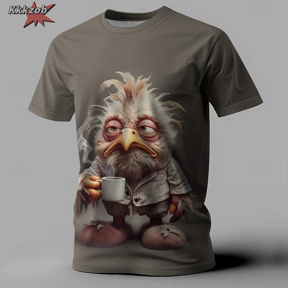 Men's TShirt Cartoon Duck Print T-Shirts for Men's Clothing Outdoor Street Funny T Shirts Oversized T-Shirt Man Designer Clothes